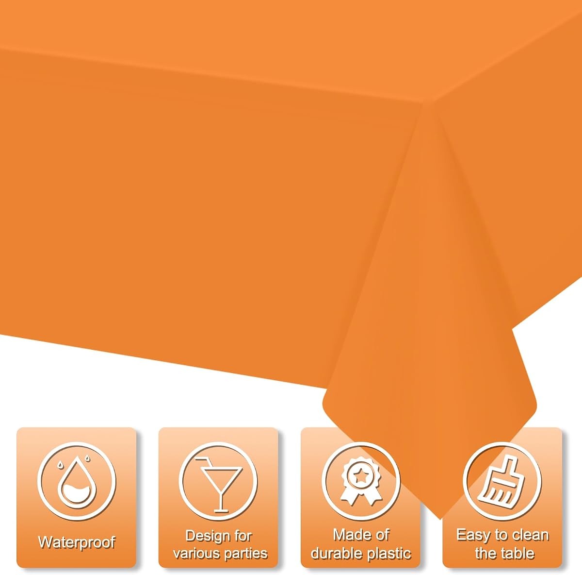 Thanksgiving Yellow and Orange Rectangle Tablecloth, 54 x 108 inch, 12 pack view 3