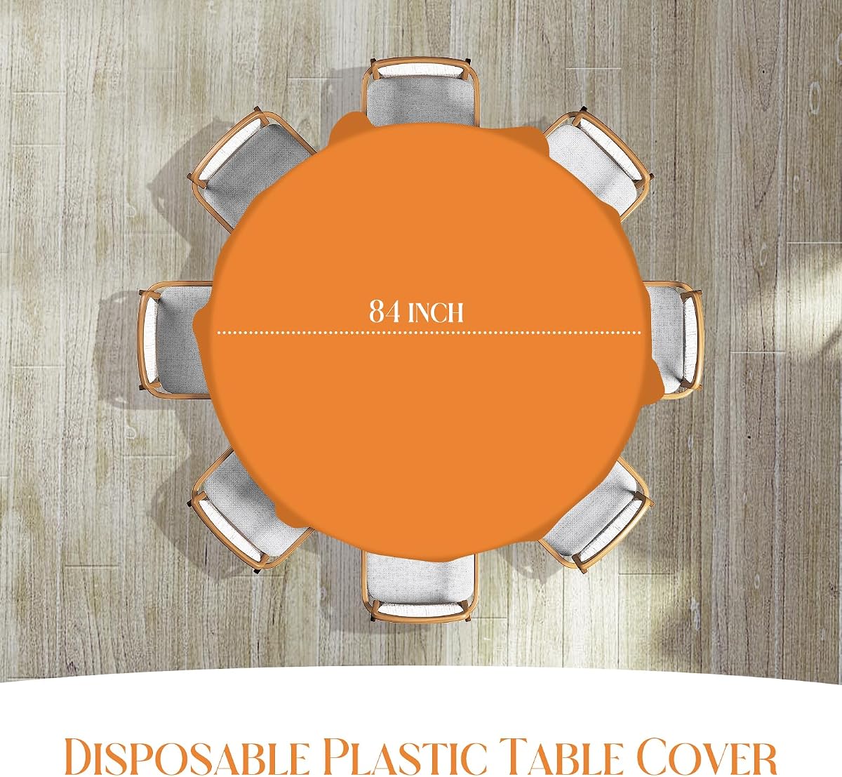 Thanksgiving Yellow and Orange Round Tablecloth, 84 inch round, 12 pack view 2