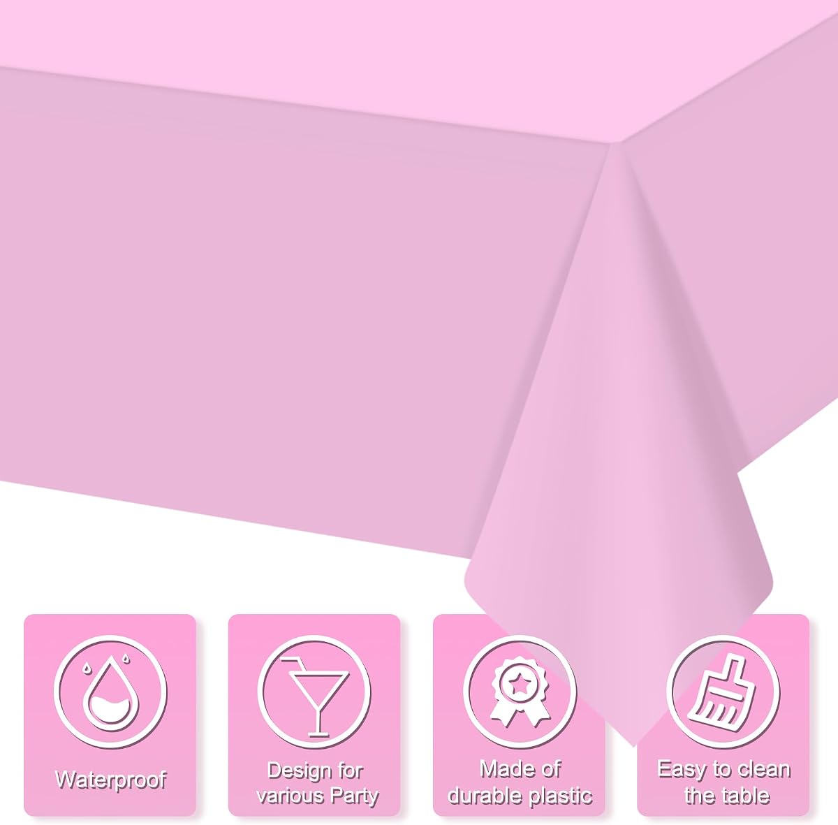 Valentines Red and Pink Rectangle Tablecloth, 54 x 108 inch, 12 pack view 3