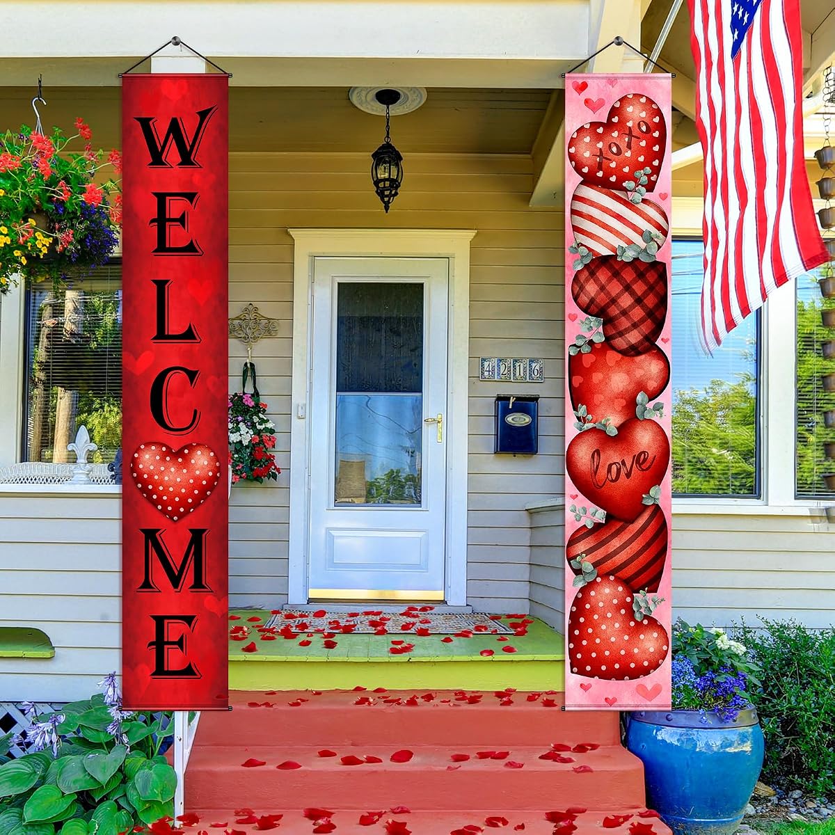 Valentines Red Banner, 12 x 71 inch view 3