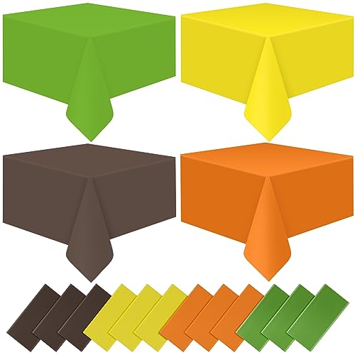 Yellow and Orange Rectangle Tablecloth, 54 x 108 inch, 12 pack