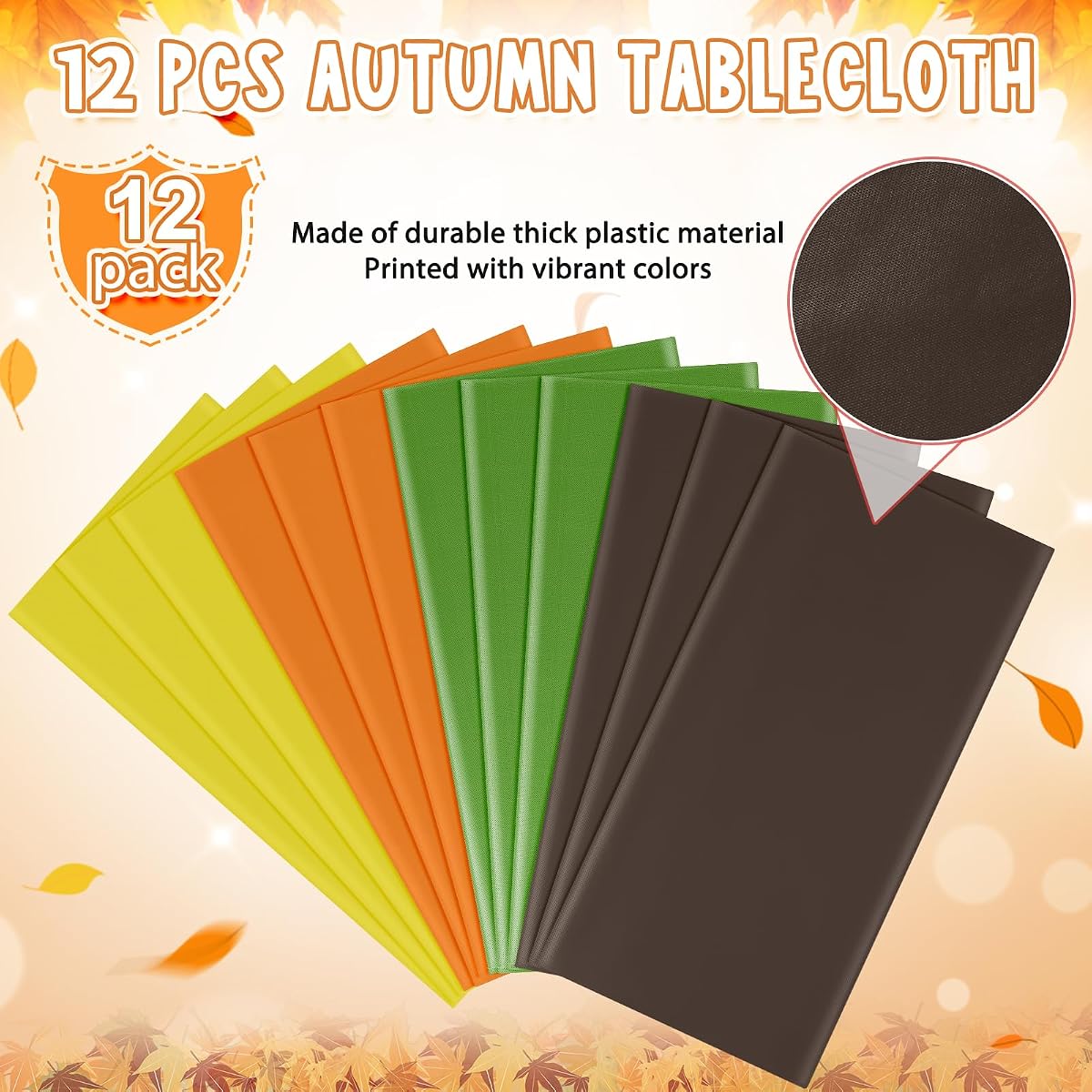 Yellow and Orange Rectangle Tablecloth, 54 x 108 inch, 12 pack view 4