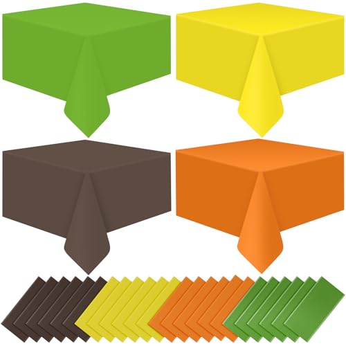 Yellow and Orange Rectangle Tablecloth, 54 x 108 inch, 24 pack