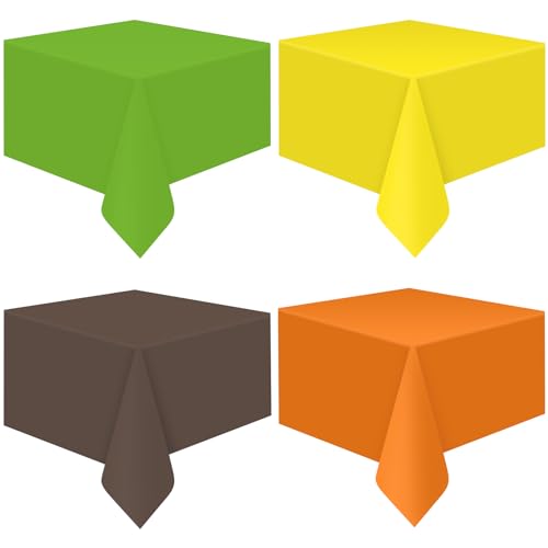 Yellow and Orange Rectangle Tablecloth, 54 x 108 inch, 4 pack