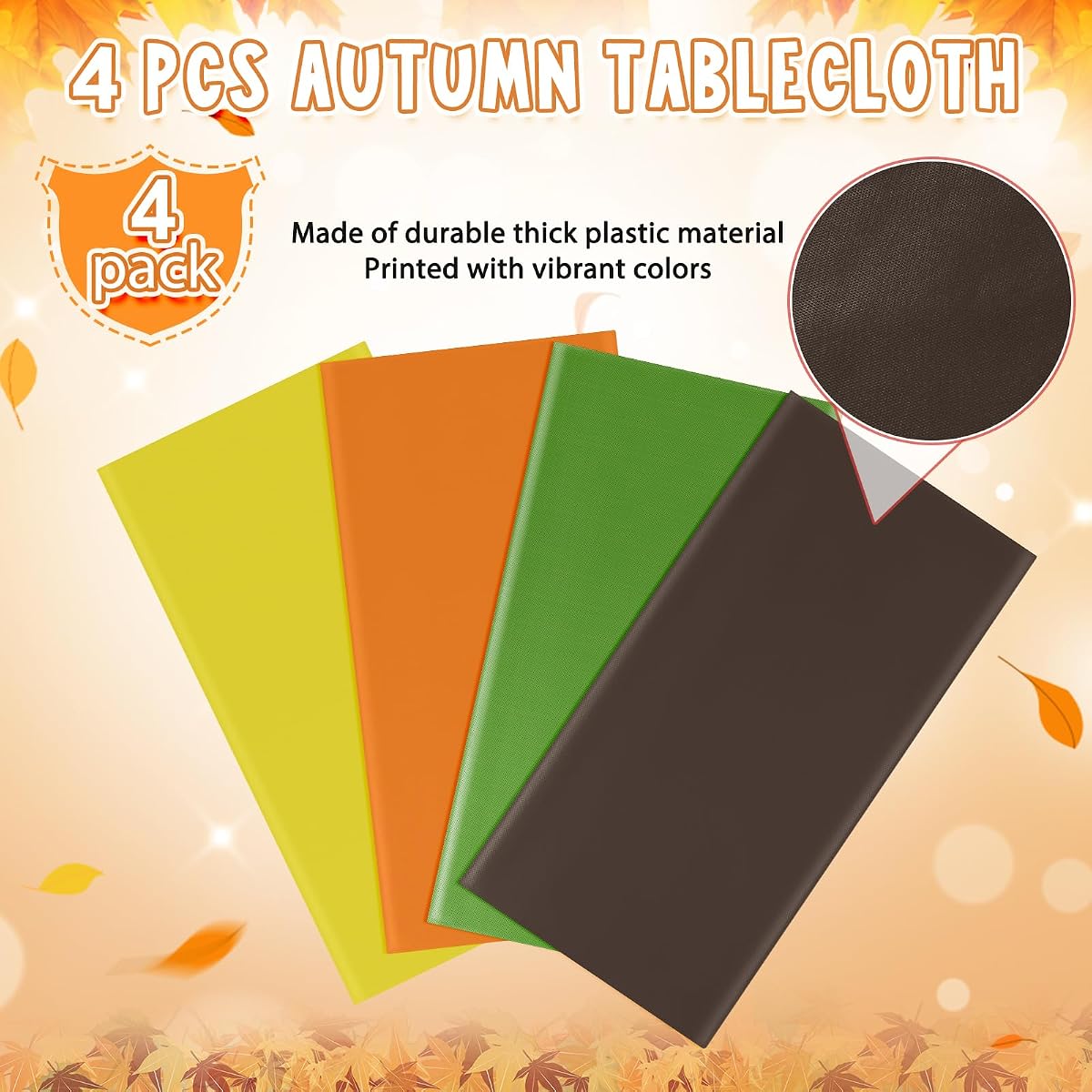 Yellow and Orange Rectangle Tablecloth, 54 x 108 inch, 4 pack view 4