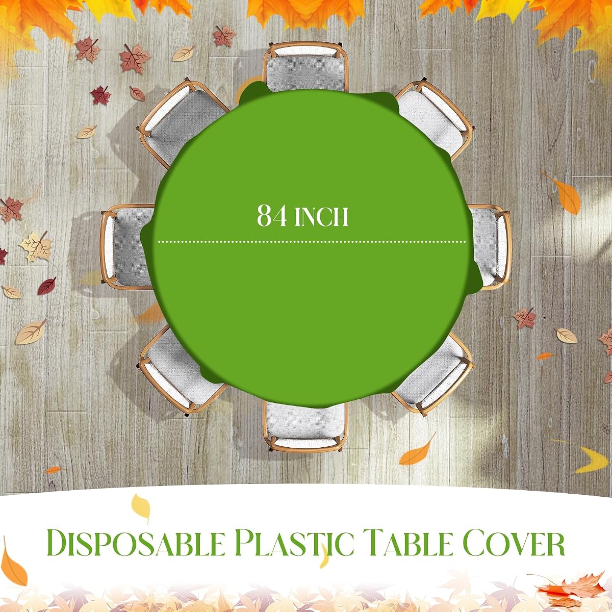 Yellow and Orange Round Tablecloth, 84 inch round, 24 pack view 2